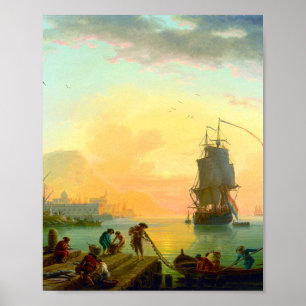Ruhe im Mittelmeer von Claude Joseph Vernet Poster