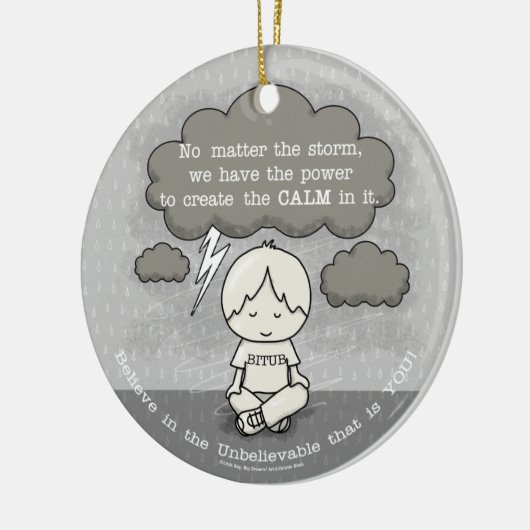 Ruhe im Sturm Keramik Ornament (Links)