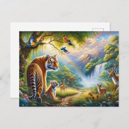 Ruhe im verzauberten Waldbild Postkarte (Vorne/Hinten)