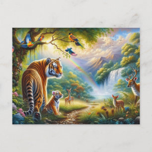 Ruhe im verzauberten Waldbild Postkarte