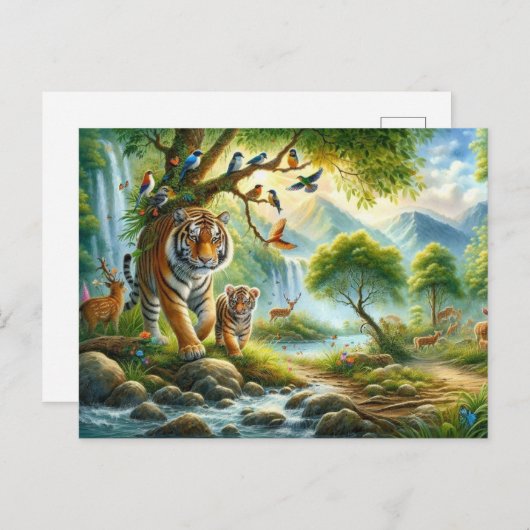 Ruhe im verzauberten Waldbild Postkarte (Vorne/Hinten)