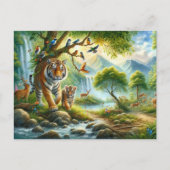 Ruhe im verzauberten Waldbild Postkarte (Vorderseite)