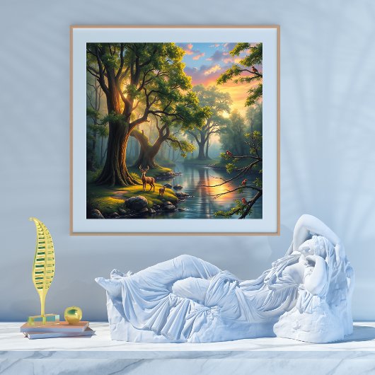 Ruhe im Wald Ruhe bei Morgengrauen Poster