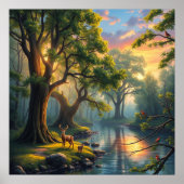 Ruhe im Wald Ruhe bei Morgengrauen Poster (Vorne)