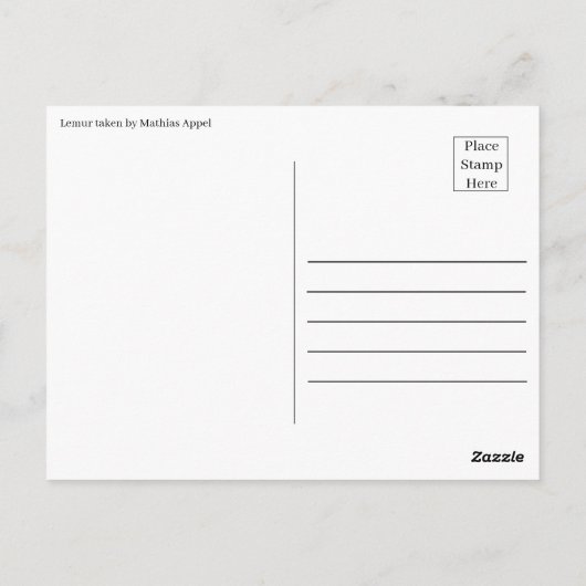 Ruhe im Wilden: Schwarz-Weiß-Ruffed Lemur Postkarte (Rückseite)