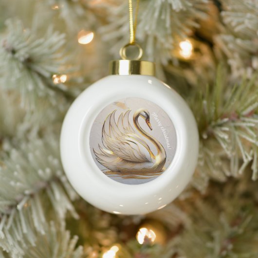 "Ruhe in Bewegung" Keramik Kugel-Ornament (Baum)