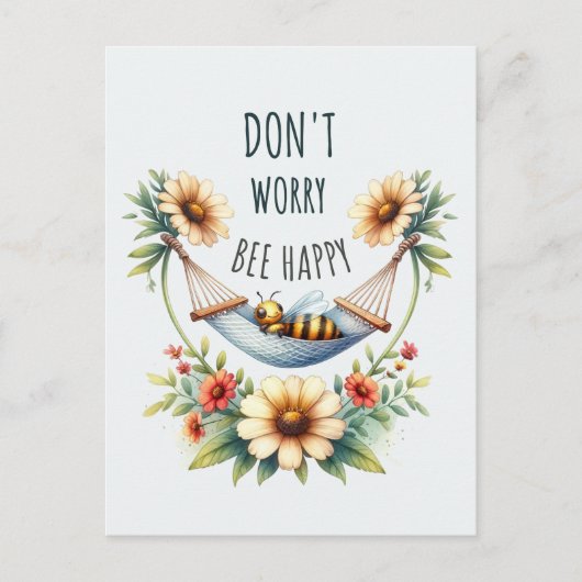 Ruhe in Bloom - Biene & Daisy Harmonie Postkarte (Vorderseite)