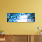Ruhe in der Nacht unter dem blauen Baum - Digitale Leinwanddruck (Insitu (Wohnzimmer))