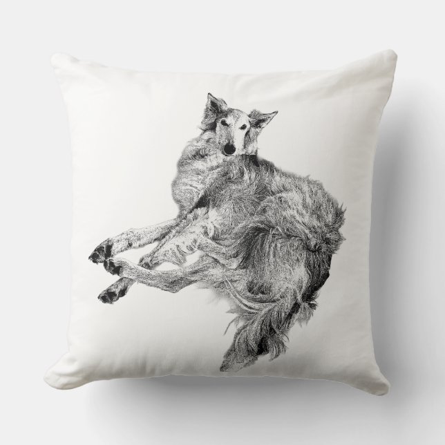 Ruhe in Form – Silken Windhound Kissen (Vorderseite)