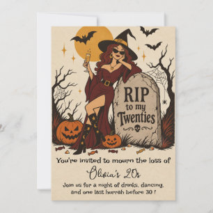 Ruhe in Frieden meinem Zwanzigern Retro-Halloween Einladung