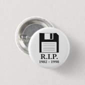 Ruhe in Frieden RIP Diskette Button (Vorne & Hinten)