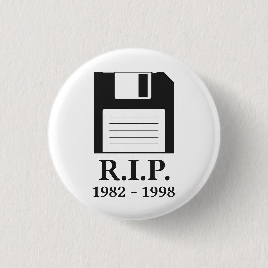 Ruhe in Frieden RIP Diskette Button (Vorderseite)