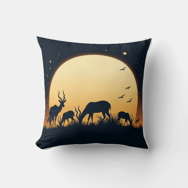 Ruhe in Motion Antelope Inspiriert Kissen (Vorderseite)