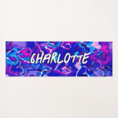 Ruhe in Motion: Graffiti Hearts Vibrant Blau Yogamatte (Vorderseite (Horizontal))