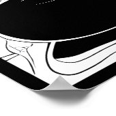 Ruhe in Schwarz und Weiß: Buddhas Zen-Garten Poster (Ecke)