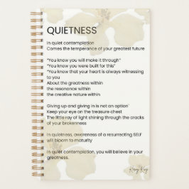 Ruhe Inspiration geschriebenes Word Gedicht Planer