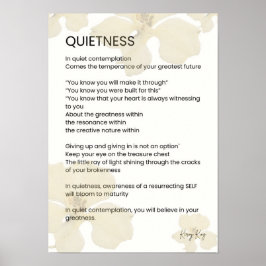 Ruhe Inspiration geschriebenes Word Gedicht Poster