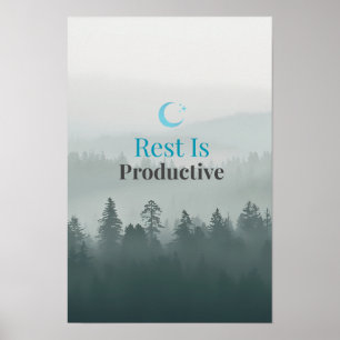 Ruhe ist produktiv – Minimaler Motivationsposter Poster