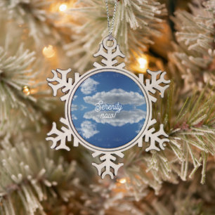 Ruhe jetzt! schneeflocken Zinn-Ornament