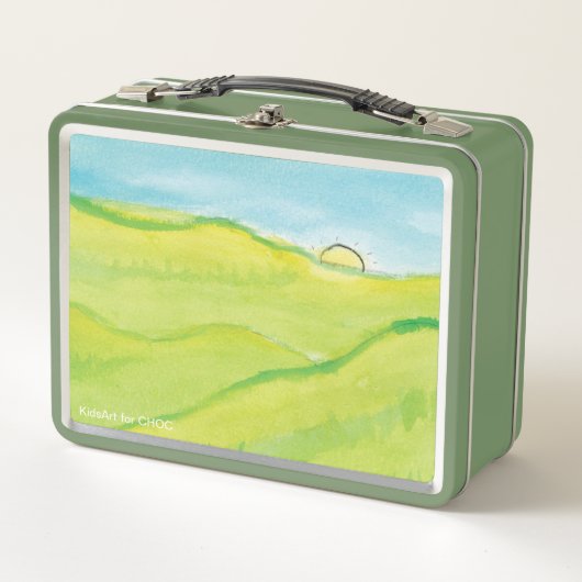 Ruhe Landschaft - KinderKunst für CHOC Metall Brotdose (Vorderseite)