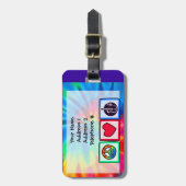 Ruhe, Liebe, akustische Gitarren Gepäckanhänger (Vorderseite vertikal)