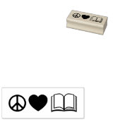 Ruhe, Liebe & Bücher Briefmarke der Holzkunst Gummistempel (Stempel)