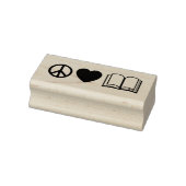 Ruhe, Liebe & Bücher Briefmarke der Holzkunst Gummistempel (Stempel)