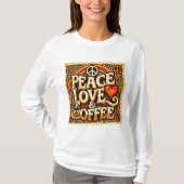 Ruhe, Liebe & Coffee Retro T - Shirt & Hoodies (Vorderseite)