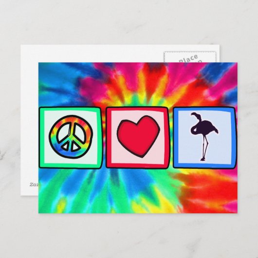 Ruhe, Liebe, Flamingos Postkarte (Vorne/Hinten)