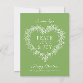 Ruhe, Liebe Freude grüne Mistletoe Weihnachtskarte