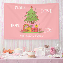 Ruhe, Liebe & Freude - Retro Weihnachtsbaum auf Ro Banner