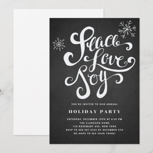 Ruhe, Liebe & Freude Rustikale Feier Einladung (Vorne/Hinten)