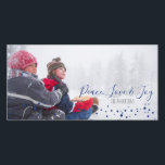 Ruhe, Liebe & Freude Weihnachten oder Hanukkah Fot<br><div class="desc">Niedliche und stilvolle Peace,  Liebe & Joy Christmas oder Hanukkah Holiday Foto Card ist ideal für Ihren Kartenversand in dieser Urlaubssaison. Hat passendes Zubehör.</div>