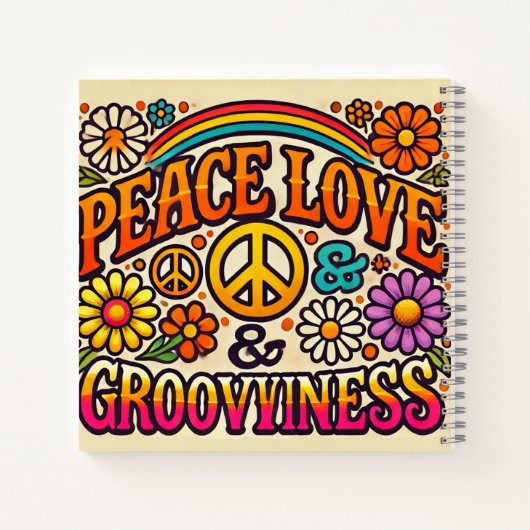 Ruhe, Liebe & Groovity Spiral Notebook Notizblock (Rückseite)