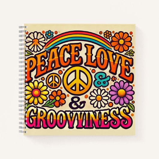 Ruhe, Liebe & Groovity Spiral Notebook Notizblock (Vorderseite)