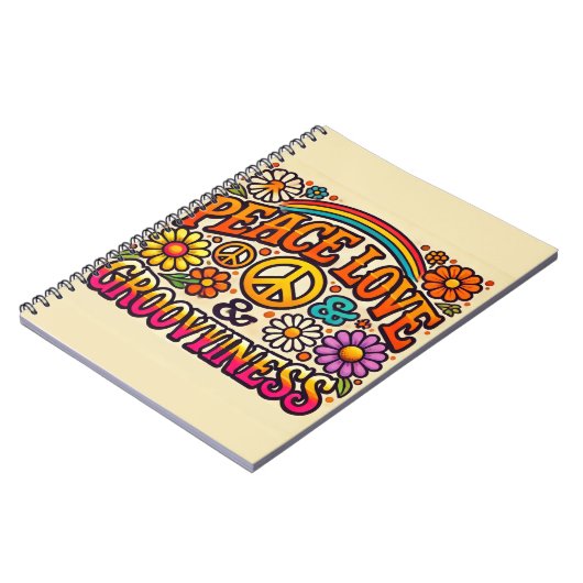 Ruhe, Liebe & Groovity Spiral Notebook Notizblock (Linke Seite)