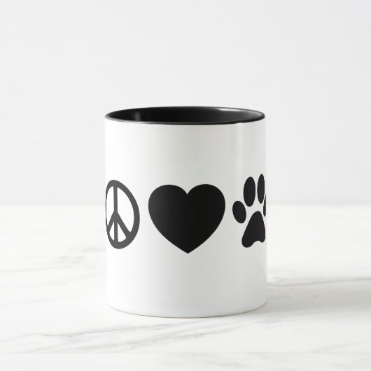 Ruhe, Liebe & Hunde 11 oz Combo Tasse (Zentrum)
