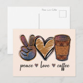 Ruhe, Liebe, Kaffee Postkarte (Vorne/Hinten)