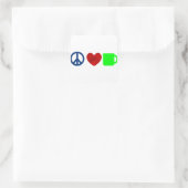 Ruhe, Liebe, Kaffee Quadratischer Aufkleber (Tasche)