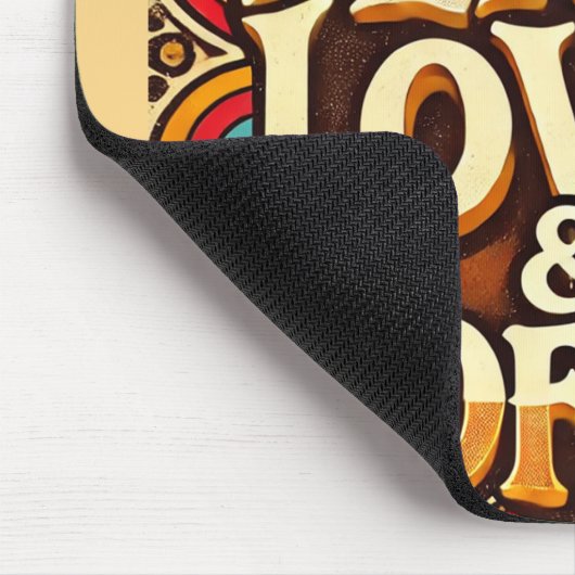 Ruhe, Liebe & Kaffee Retro Mousepad (Ecke)