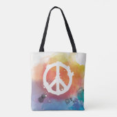 Ruhe, Liebe, Karma, Hippy, Regenbogenfarbe Tasche (Rückseite)
