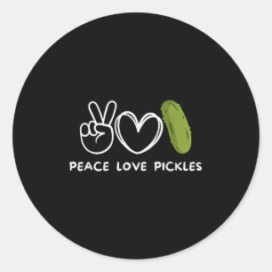 Ruhe, Liebe Pickles Retro Pickles Lover Food Lover Runder Aufkleber