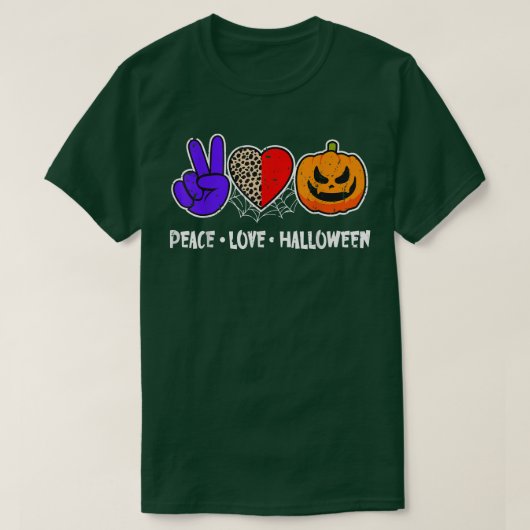 Ruhe, Liebe, Pumpkin Fall Leopard Print Funny Hall T-Shirt (Design vorne)