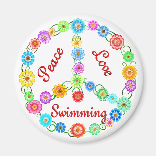 Ruhe Liebe Schwimmen Magnet (Vorne)