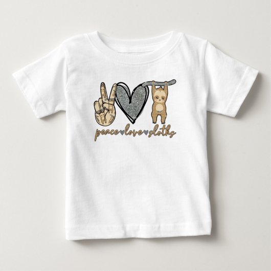 Ruhe, Liebe, Sloths Niedlich Baby Sloth Baby T-shirt (Vorderseite)