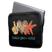 Ruhe, Liebe, Strand | Friede, Herz, Schildkröte Laptopschutzhülle (Vorderseite Links)