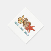 Ruhe, Liebe, Strand | Friede, Herz, Schildkröte Serviette (Ecke)
