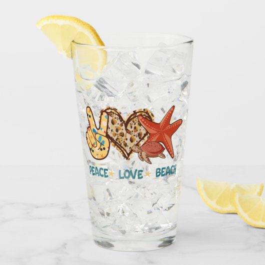 Ruhe, Liebe, Strand | Summer Vibes | VINTAG Glas (Vorderseite Ice)