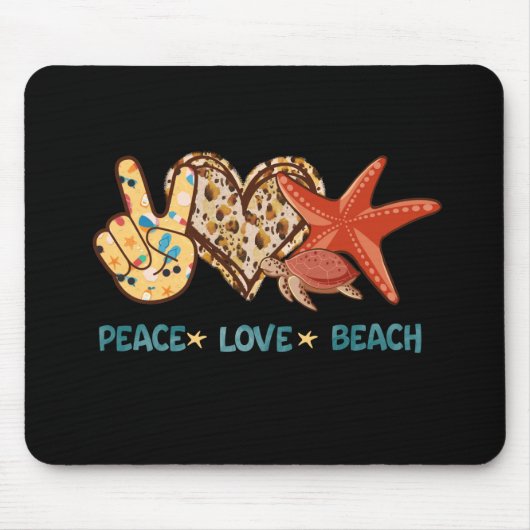 Ruhe, Liebe, Strand | Summer Vibes | VINTAG Mousepad (Vorne)