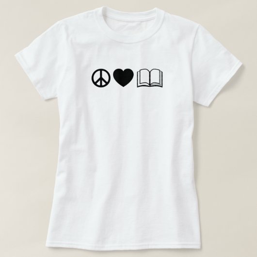 Ruhe, Liebe und Bücher - T - Shirt (Design vorne)